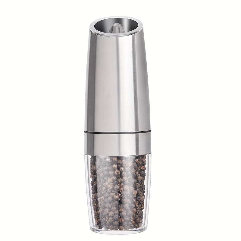 Pepper Grinder, Household Sea Salt Grinder, Electric Adjustable Spice Grinder, Reusable Pepper Crusher, Kitchen Gadgets, Adjustable Roughness, Battery Operated LED Light, One Hand Automatic Operation, Suitable For Any Occasion!