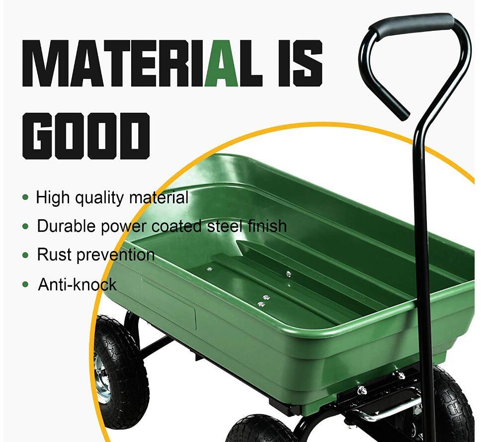 folding wagon Cart with Steel Frame and 10-in. Pneumatic Tires; 300-Pound Capacity