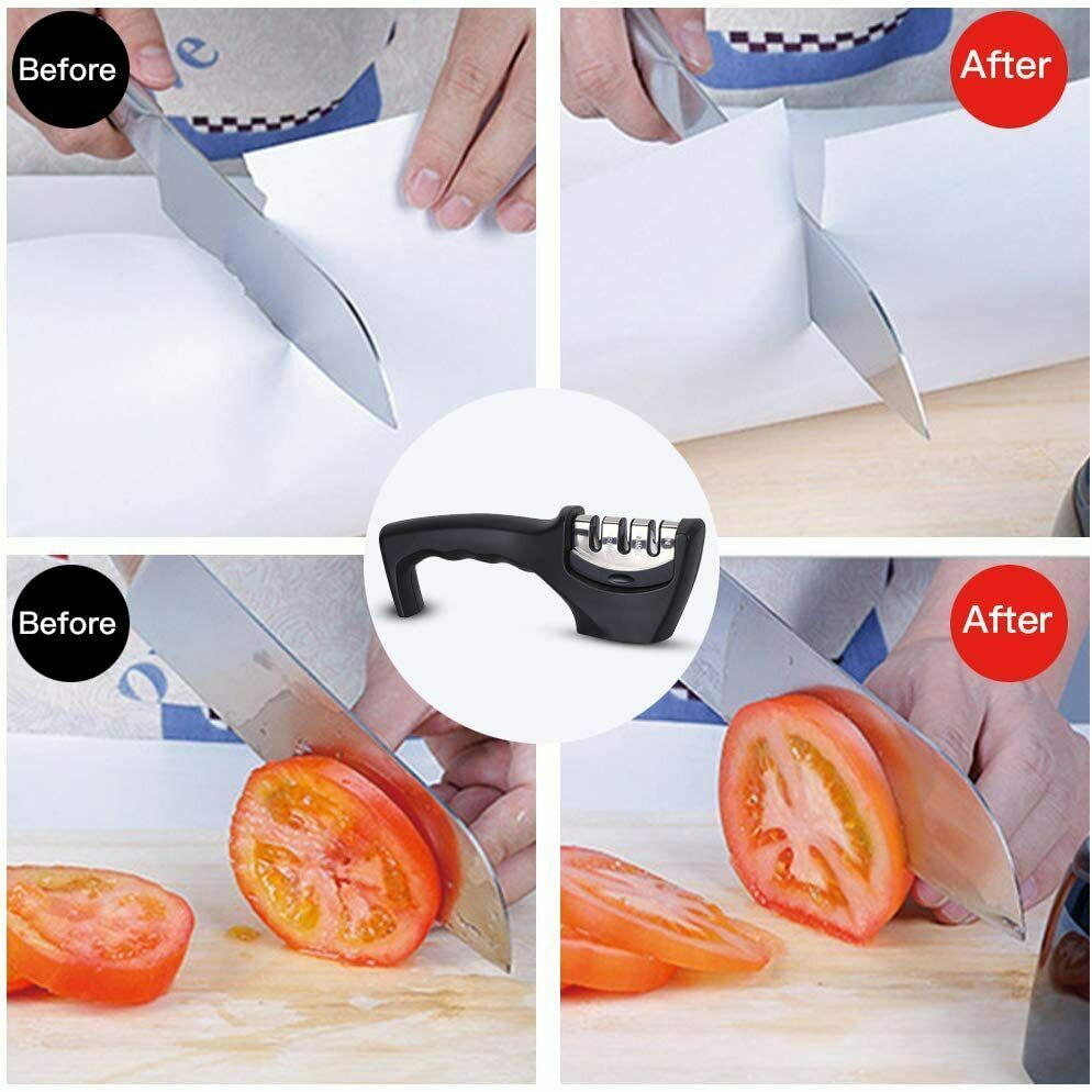 Professional 3-Step Knife Sharpener - Ceramic Kitchen Blade Sharpening System