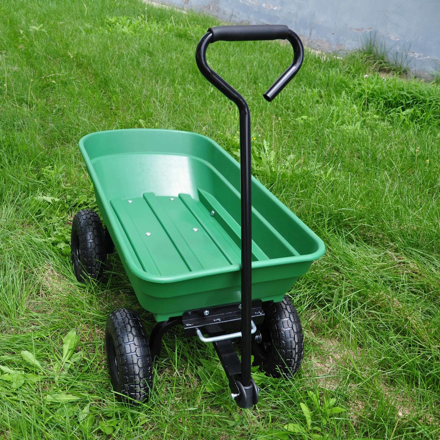 folding wagon Cart with Steel Frame and 10-in. Pneumatic Tires; 300-Pound Capacity