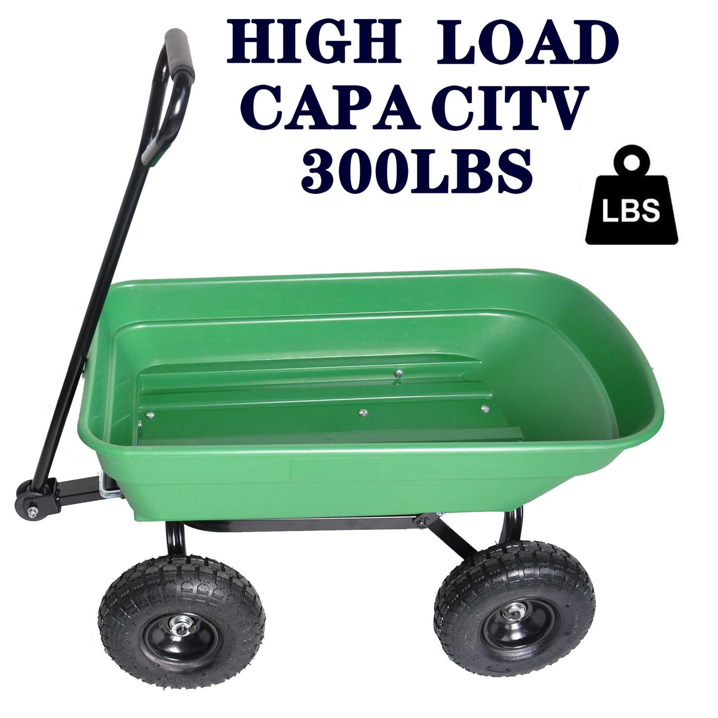 folding wagon Cart with Steel Frame and 10-in. Pneumatic Tires; 300-Pound Capacity