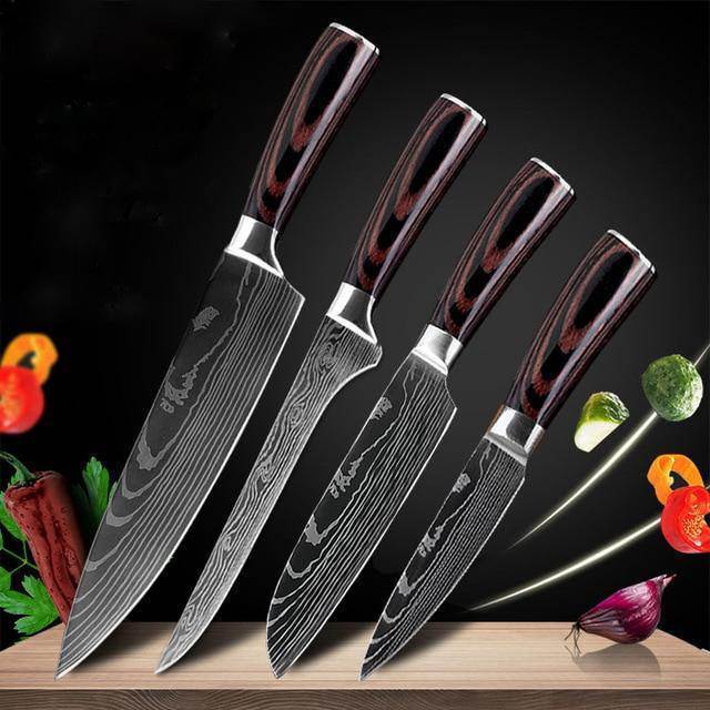 Precision Crafted 6-piece and 8-piece Stainless Steel Kitchen Knife Sets