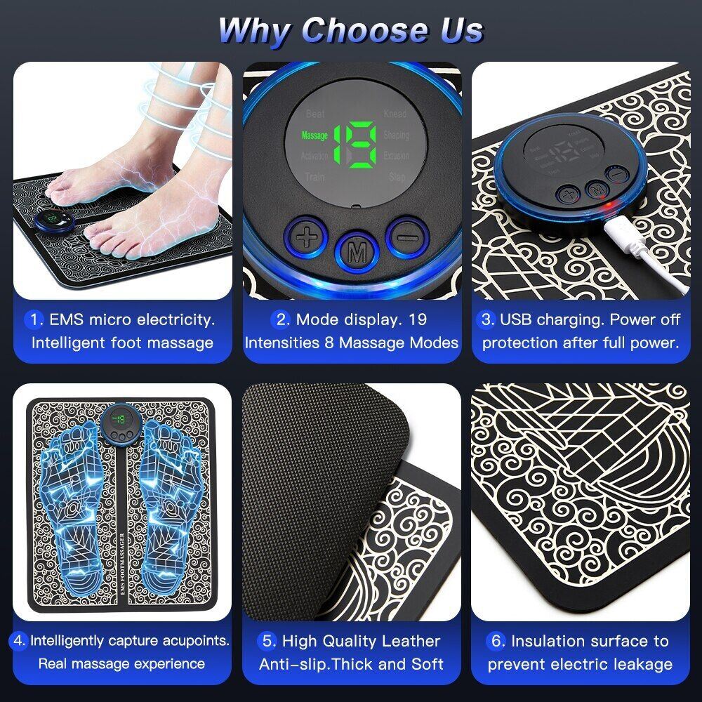 Portable Electric USB Foot Massager - Deep Kneading Muscle Pain Relief, Leg Reshaping Tool with Rechargeable Modes