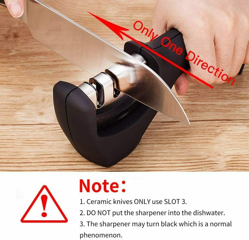 Professional 3-Step Knife Sharpener - Ceramic Kitchen Blade Sharpening System