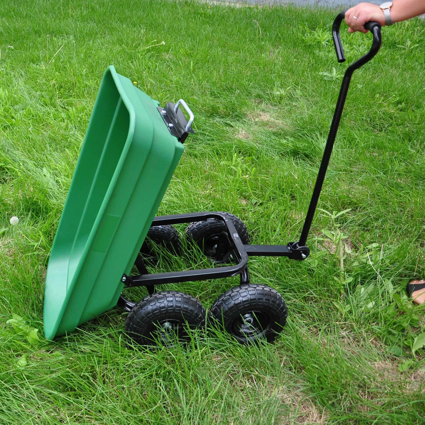 folding wagon Cart with Steel Frame and 10-in. Pneumatic Tires; 300-Pound Capacity