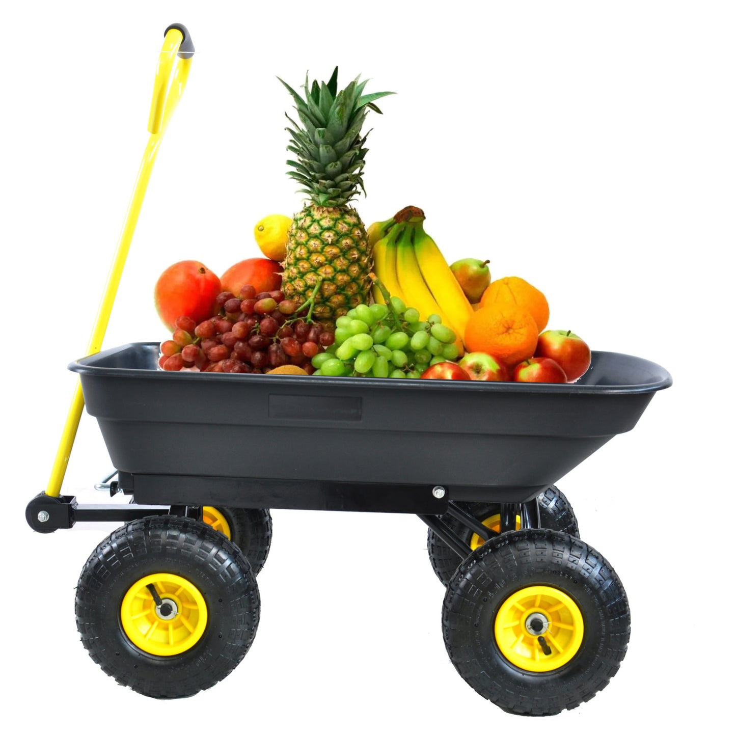 folding wagon Cart with Steel Frame and 10-in. Pneumatic Tires; 300-Pound Capacity