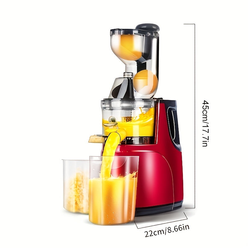 1pc US Plug Slow Masticating Juicer, Cold Press Juice Extractor Nama Juicer Orange Juicer Apples Orange Citrus Juicer Machine With Wide Chute Quiet Motor For Juicer Machines Vegetable And Fruit Masticating Juicer