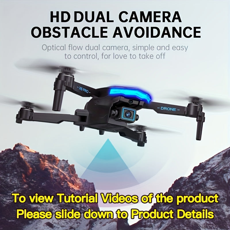 XKRC X6 Foldable Drone Dual Camera With Batteries, Obstacle Avoidance, Smart Return, And More - Comes With Carrying Bag!