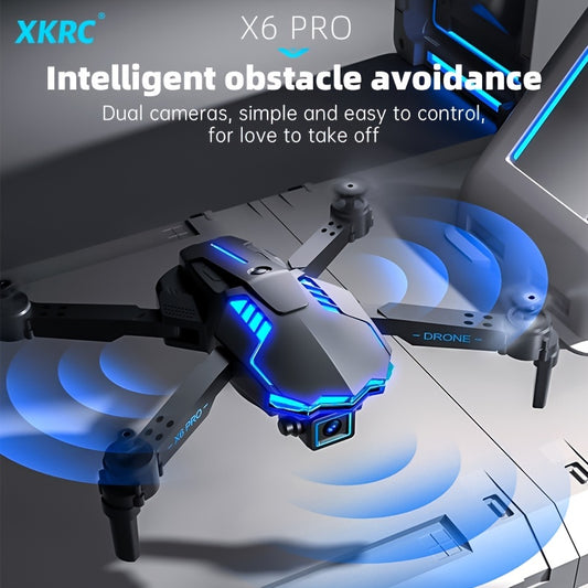 XKRC X6 Foldable Drone Dual Camera With Batteries, Obstacle Avoidance, Smart Return, And More - Comes With Carrying Bag!