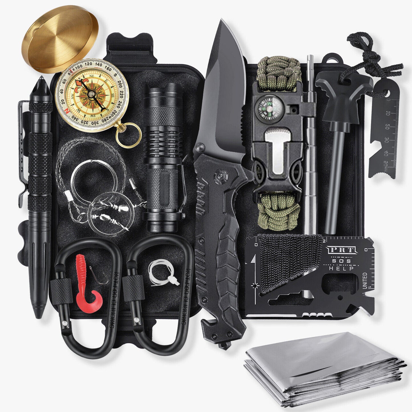 14-in-1 Ultimate Outdoor Emergency Survival Gear Kit: Essential Tools for Camping, Hiking, Fishing, and Hunting