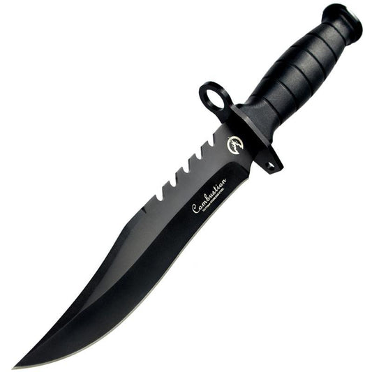 Heavy-Duty 12.2" Fixed Blade Knife with Nylon Sheath - High Carbon Stainless Steel for Outdoor, Camping, Hunting, Survival, Tactical, and EDC