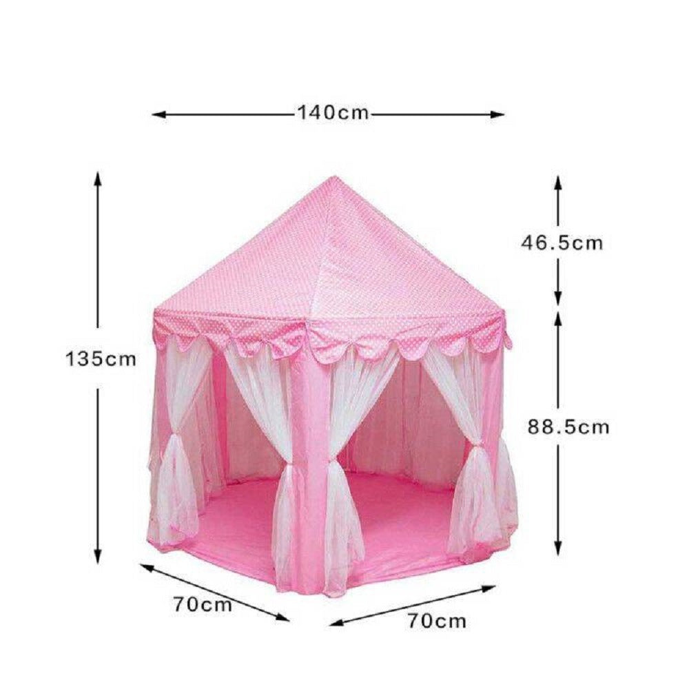 Outdoor Indoor Portable Folding Princess Castle Tent Kids Children Funny Play Fairy House Kids Play Tent(LED Star Lights)