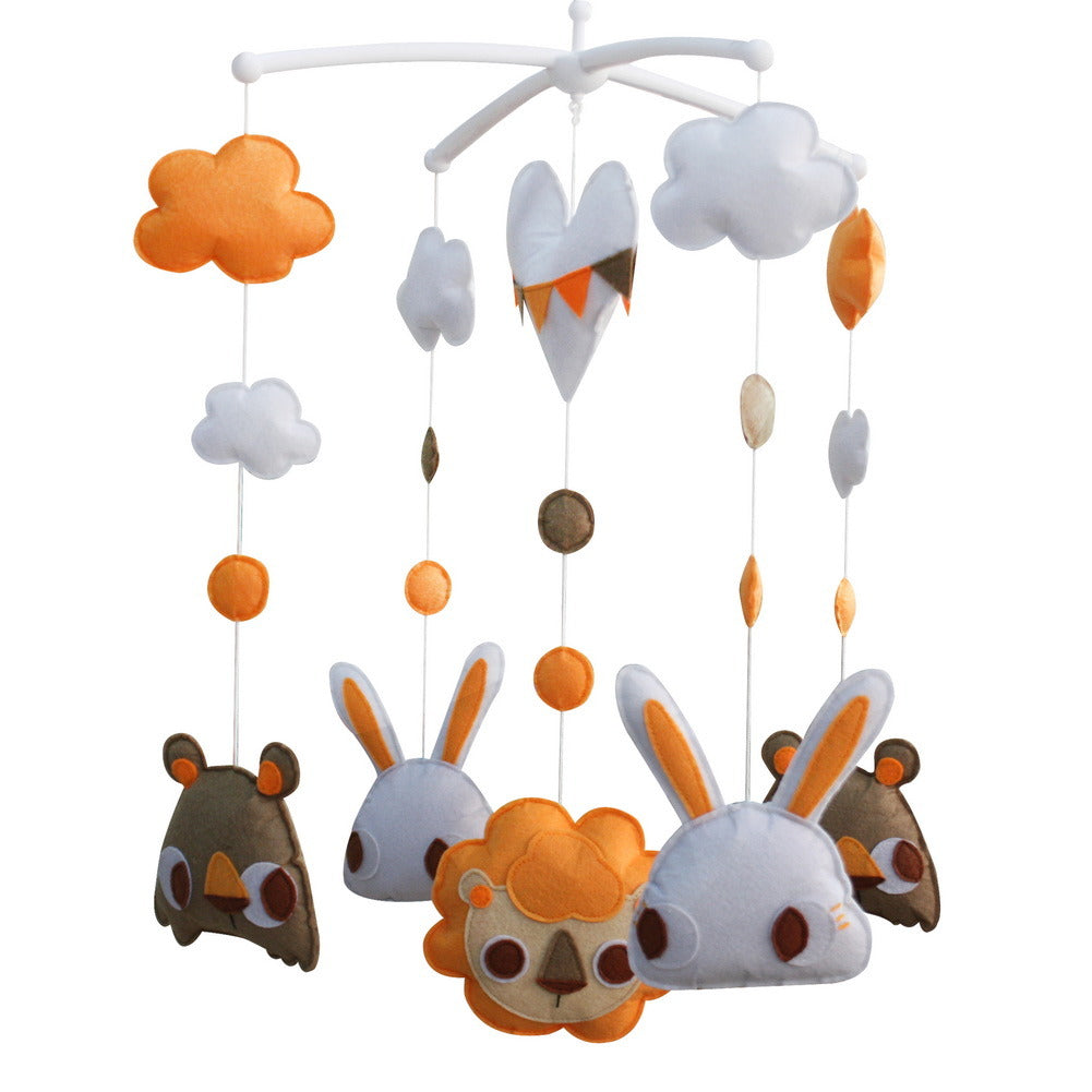 Baby Crib Mobile Animal Hanging Musical Mobile - Rabbit Lion Bear Theme