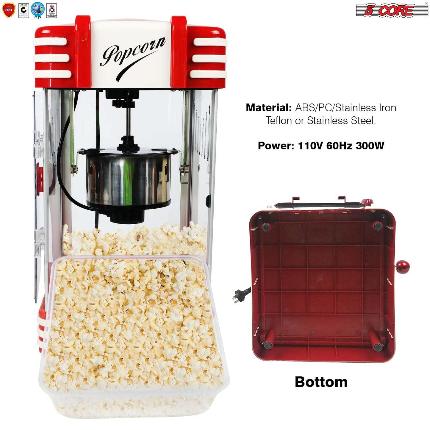 Commercial Popcorn Machine Also used in Home; Party; Movie Theater Style 4 oz. Ounce Antique 300 Watts Big Grande Size 5 Core-POP-850