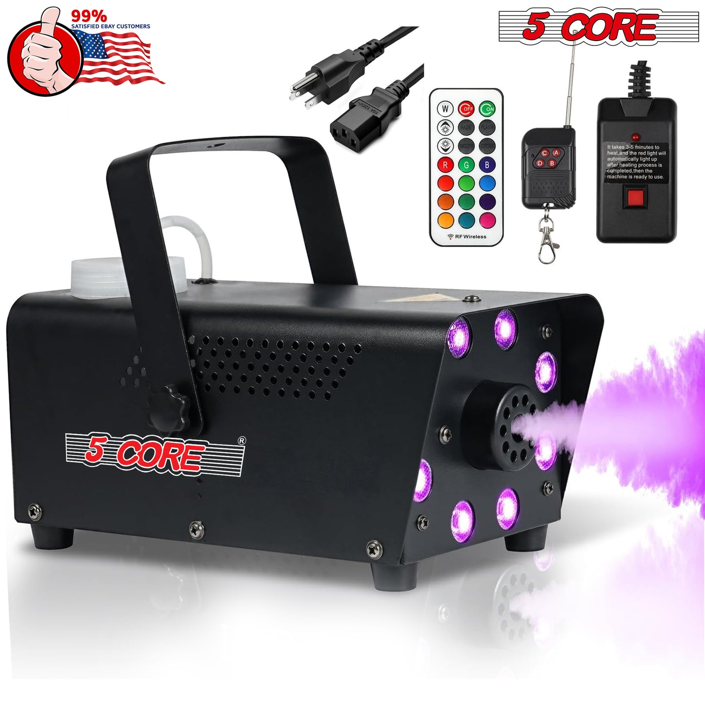 Fog Machine Smoke Halloween Colorful Party: LD-1234 Lights with 13 Colors Effect Outdoor- with Wireless and Wired Remote Control