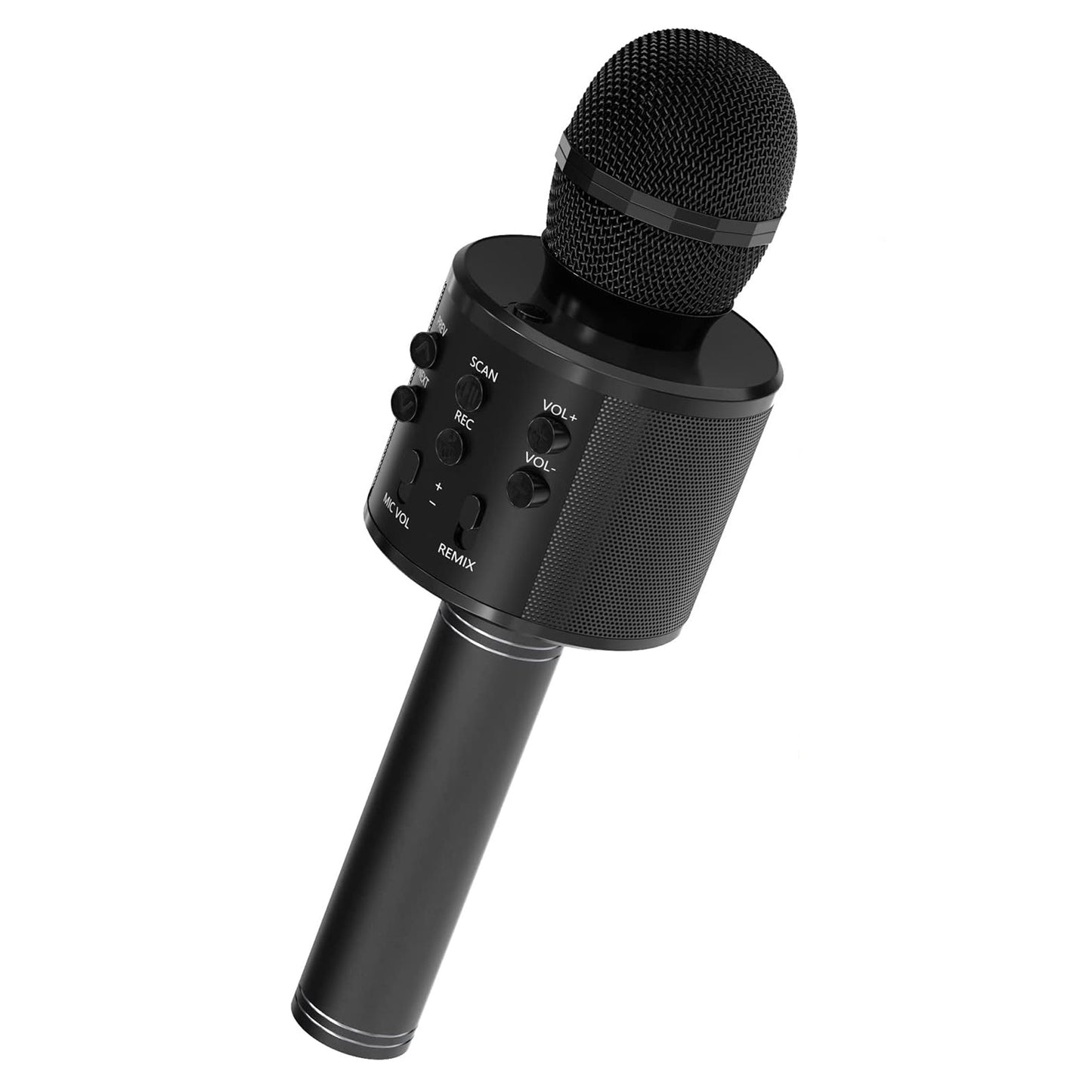 Premium Handheld Karaoke Mic Speaker Recorder Player with Adjustable Remix FM Radio - Perfect Gift for All Ages (Black)