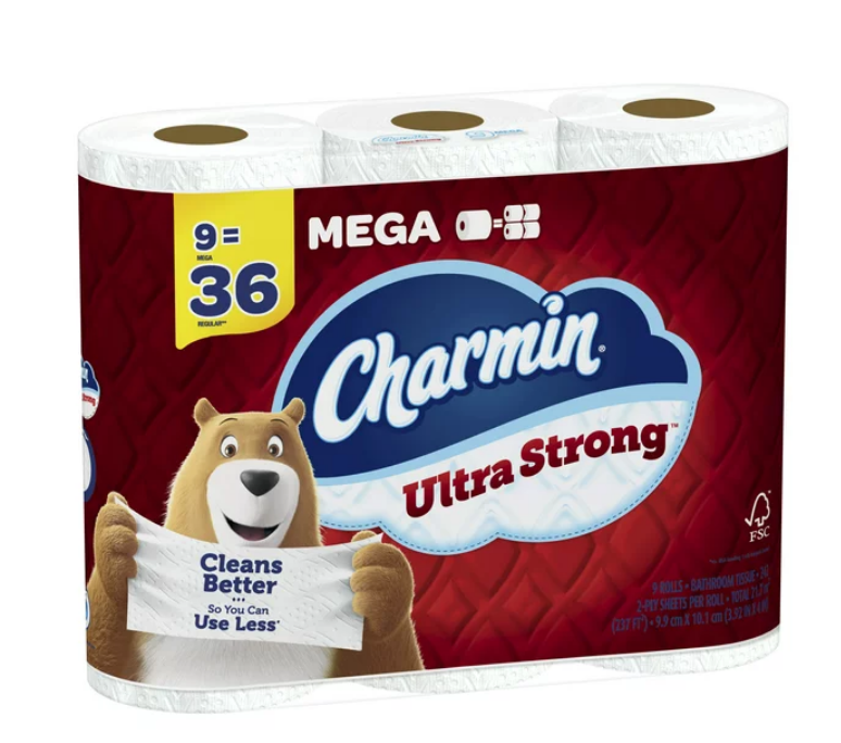 Ultra Strong Toilet Paper, 9 Mega Roll