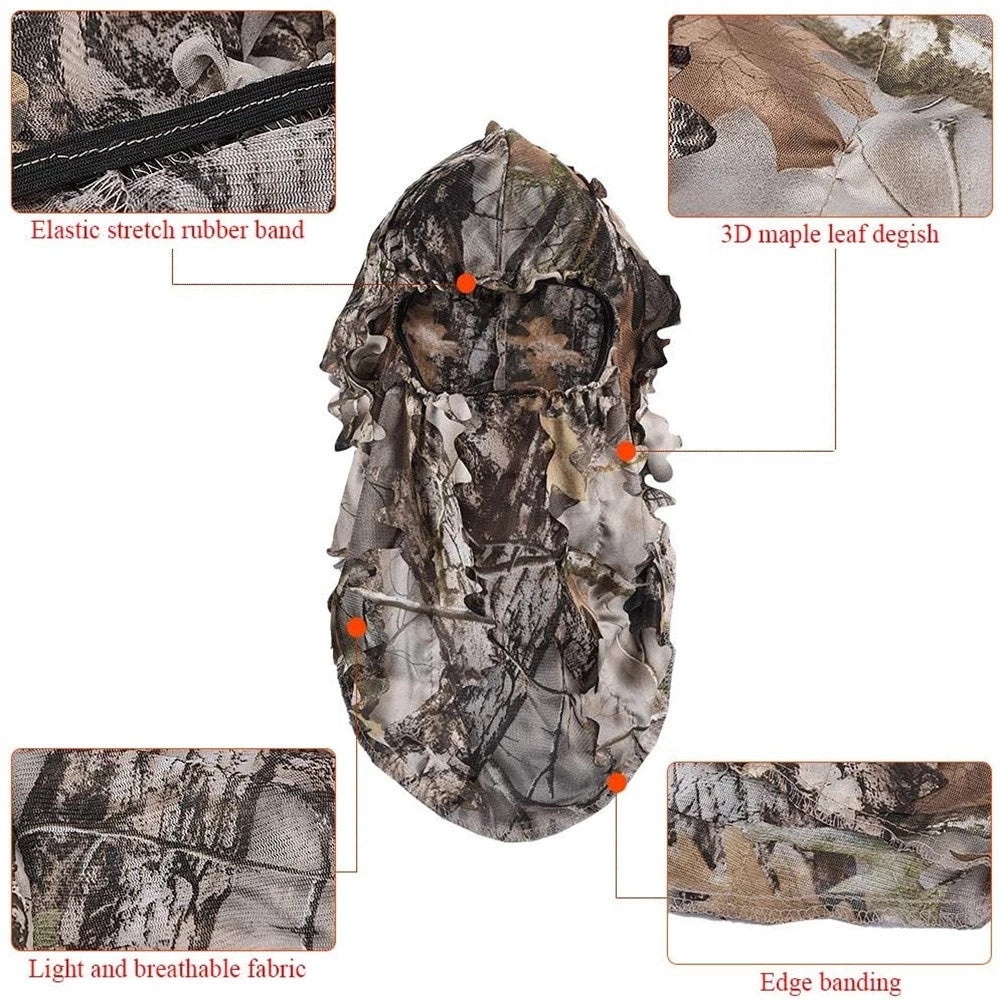 3D Leafy Ghillie Camouflage Face Mask: Ultimate Headwear for Outdoor Hunting and Tactical Activities