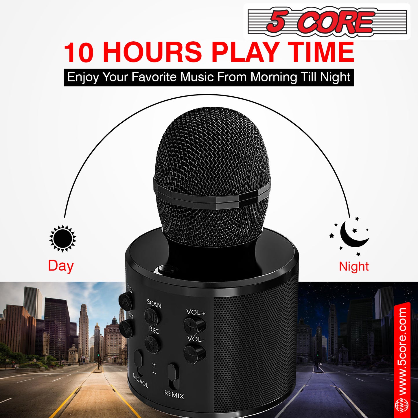 Premium Handheld Karaoke Mic Speaker Recorder Player with Adjustable Remix FM Radio - Perfect Gift for All Ages (Black)