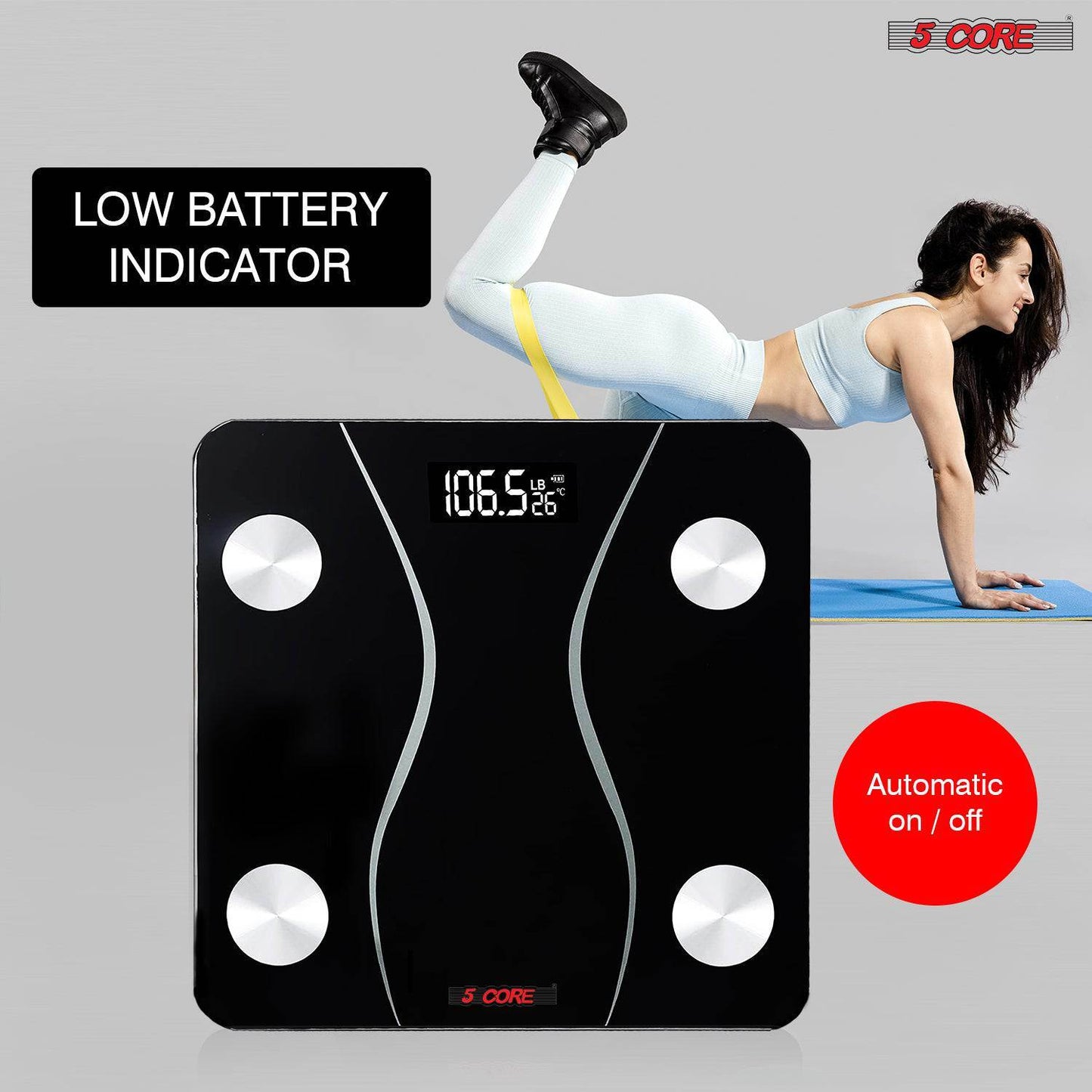 Accurate and Convenient Bathroom Scale: Step-On Technology, 400 lbs Capacity, Large Display, and Batteries Included