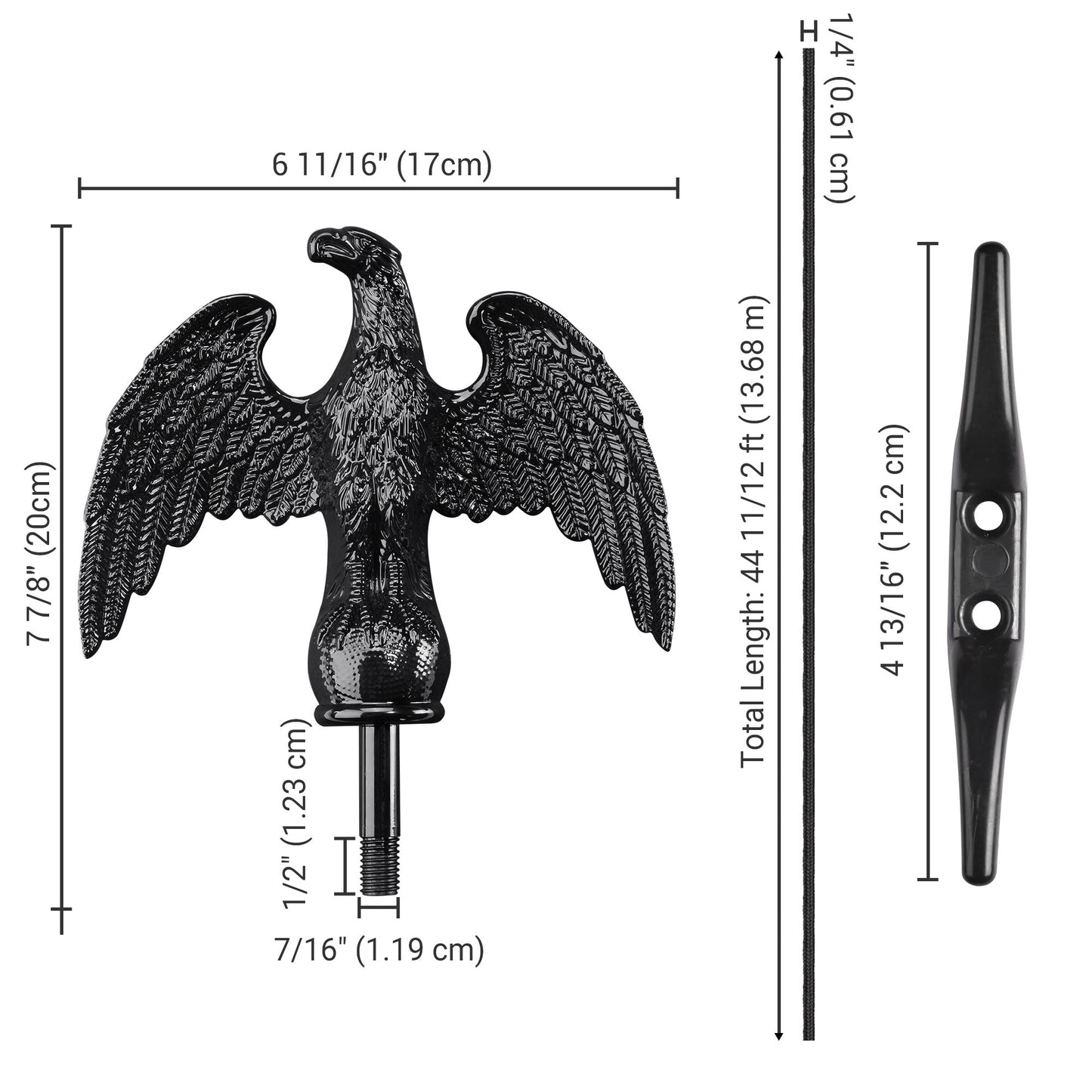 Flagpole Repair Parts Kit with Eagle