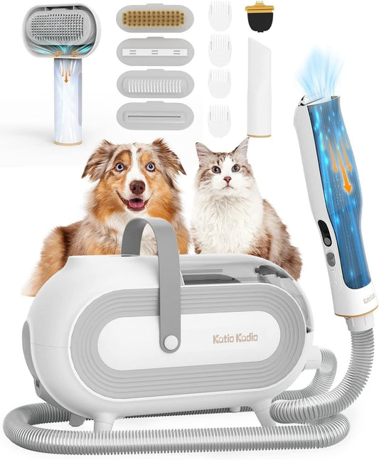 Whisper Quiet Pet Grooming Kit & Vacuum Combo - Ideal for Small to Medium Dogs and Cats with 60dB Low Noise