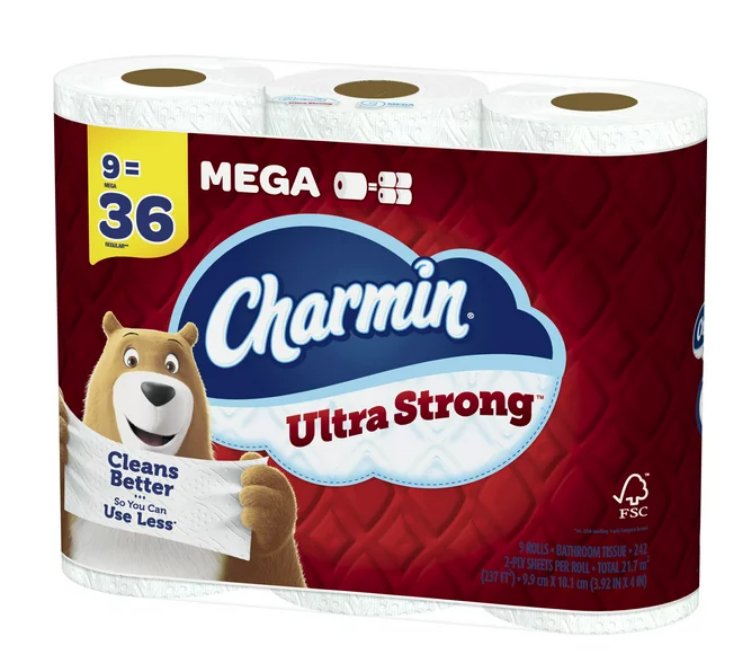 Ultra Strong Toilet Paper, 9 Mega Roll