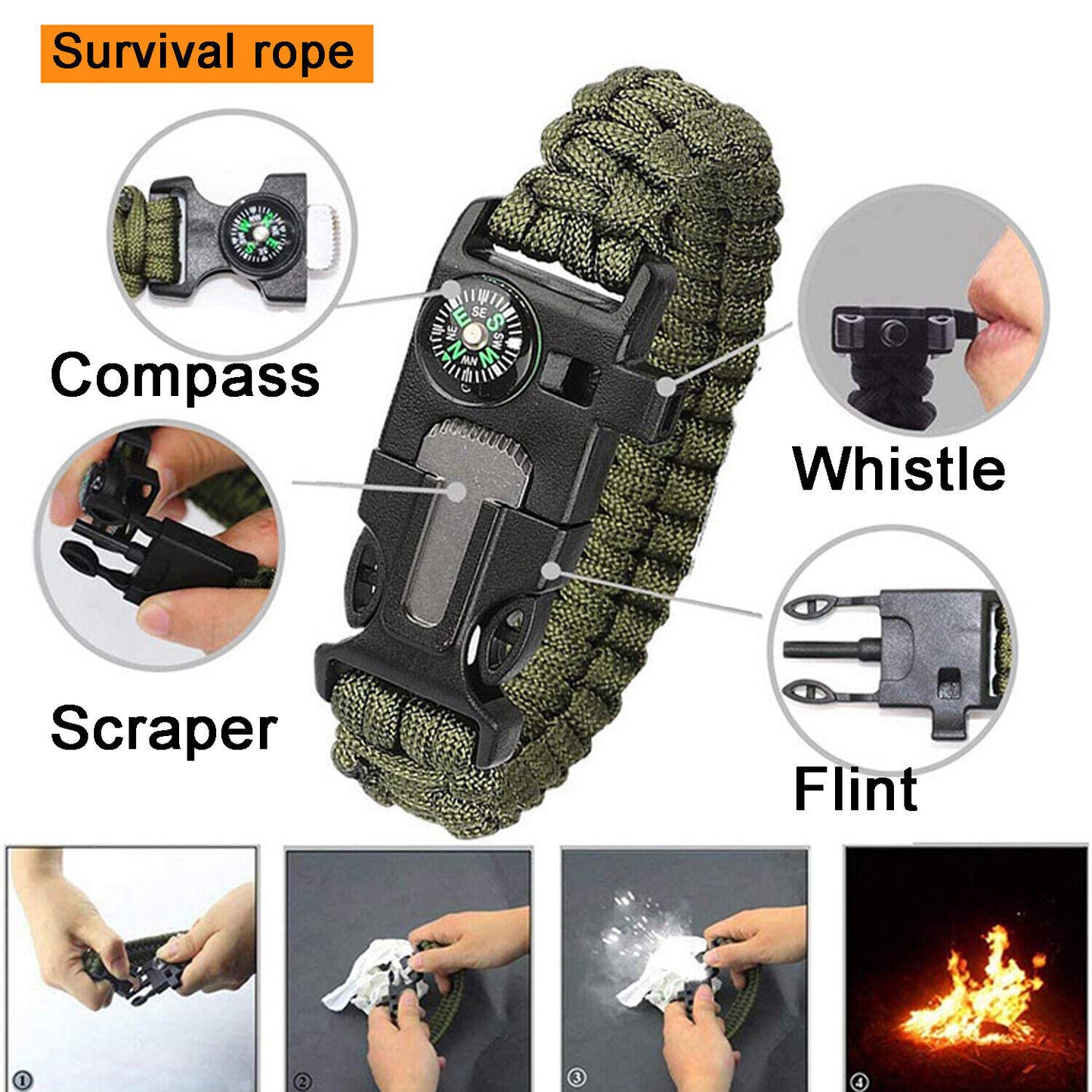 14-in-1 Ultimate Outdoor Emergency Survival Gear Kit: Essential Tools for Camping, Hiking, Fishing, and Hunting