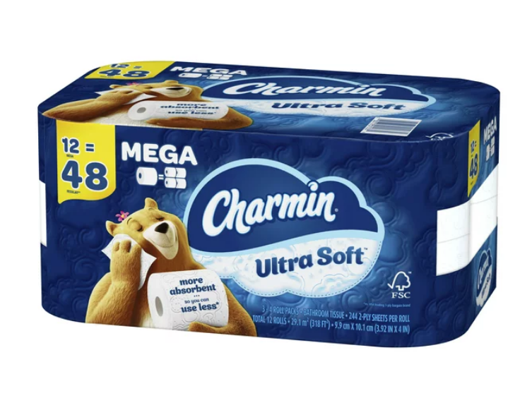 Ultra Soft Toilet Paper, 12 Mega Rolls