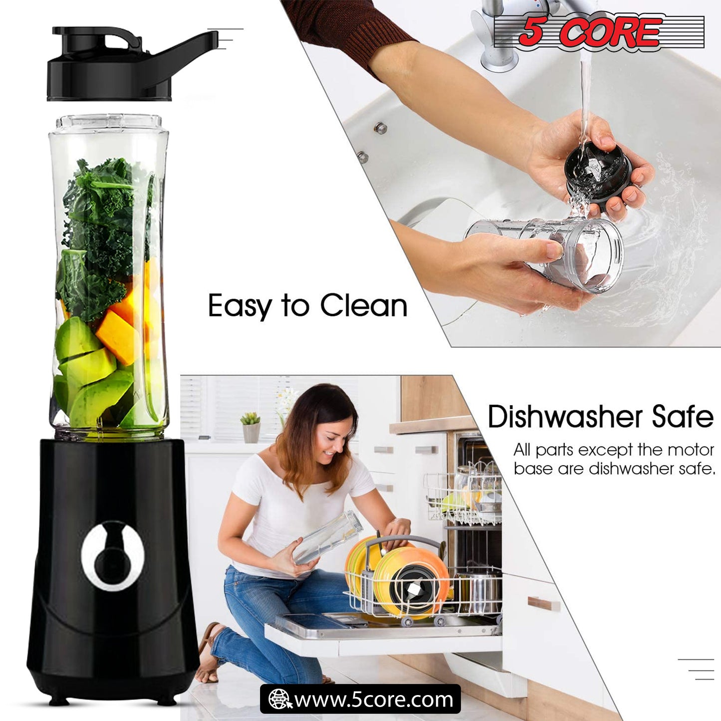 500ml Personal Blender and Nutrient Extractor For Juicer; Shakes and Smoothies; 160W