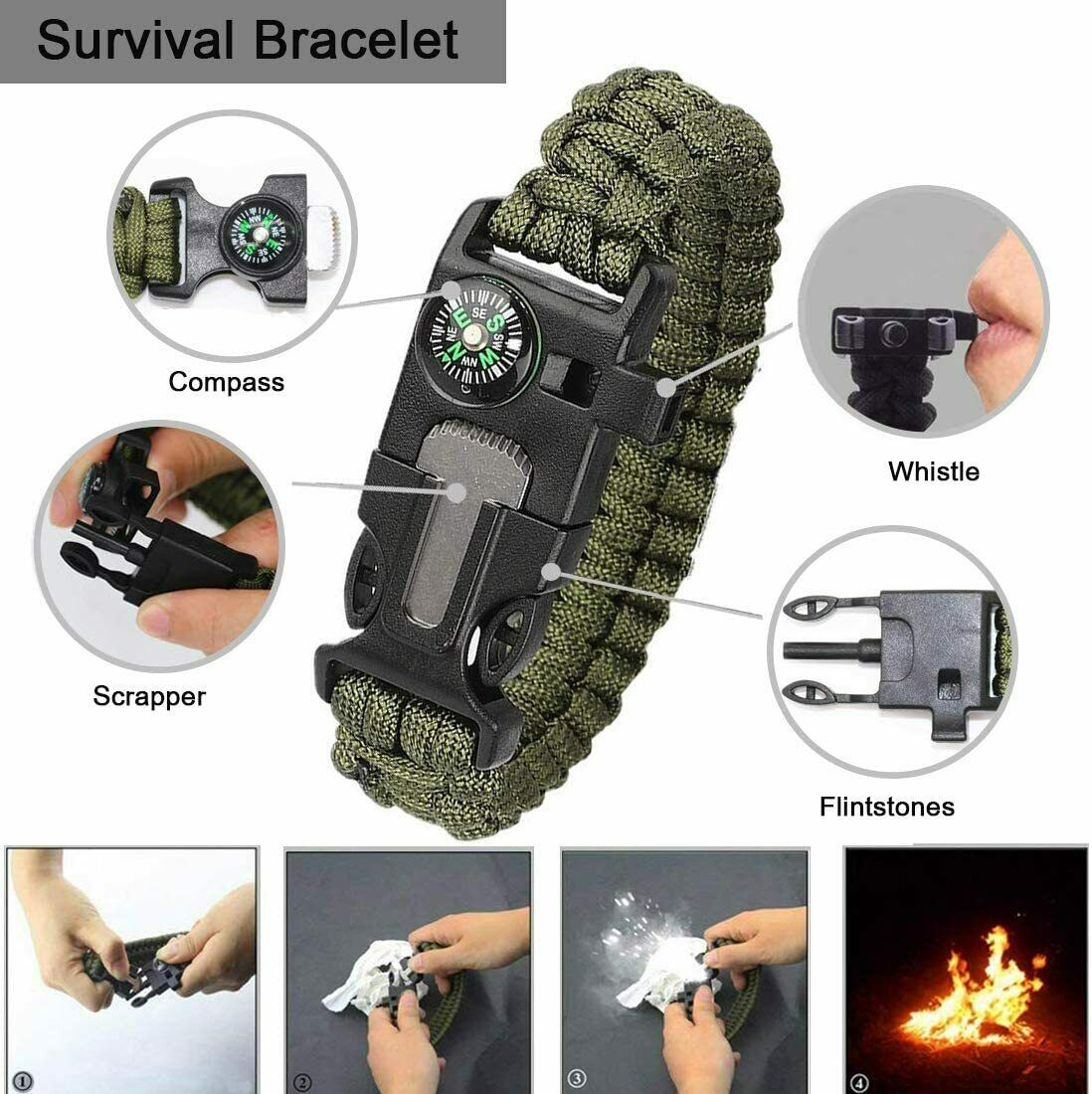 14-In-1 Compact Outdoor Survival Kit: Tactical Gear for Camping, Hiking & Emergency Preparedness