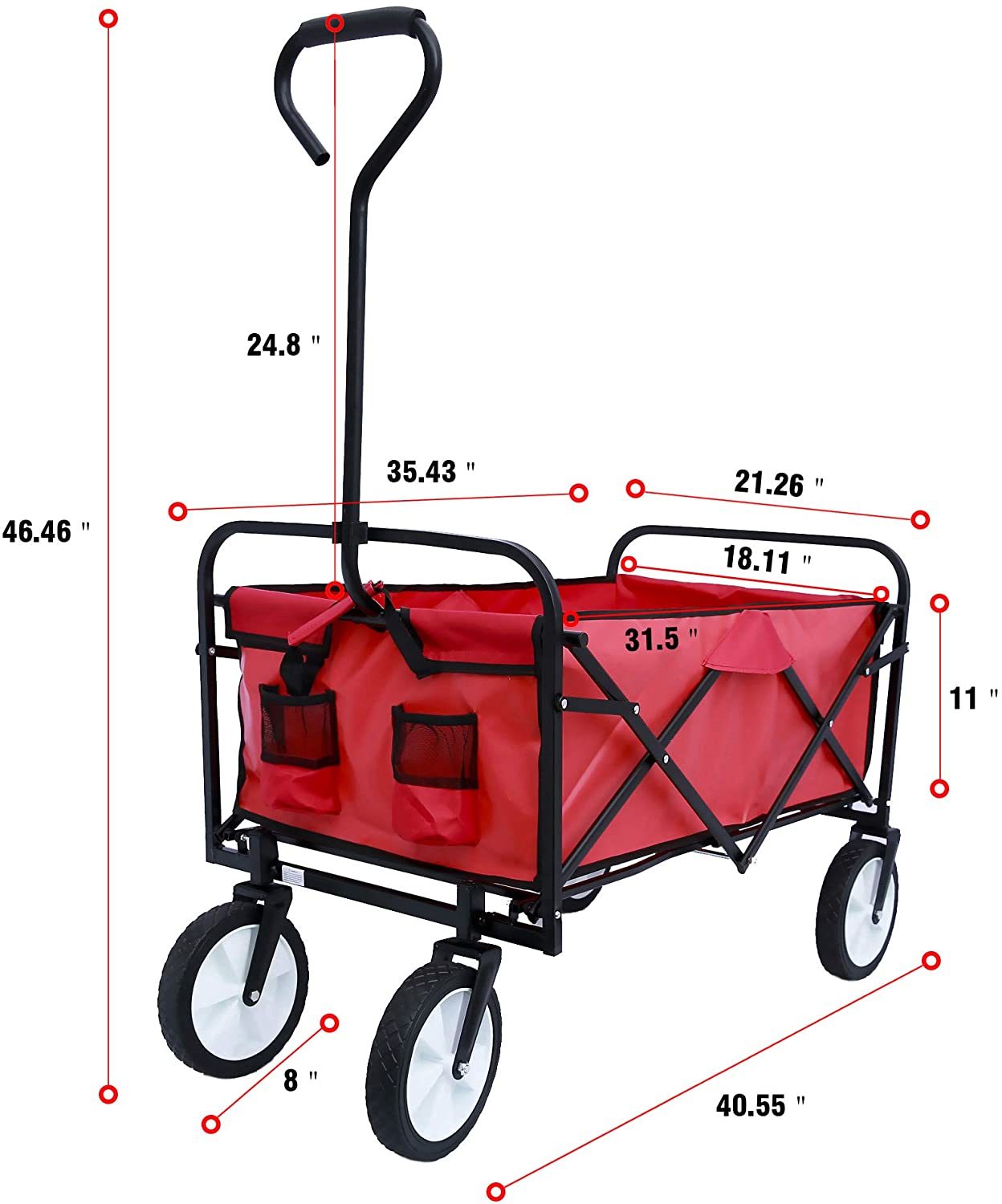Folding Wagon Garden Shopping Beach Cart – Upcountry Trading