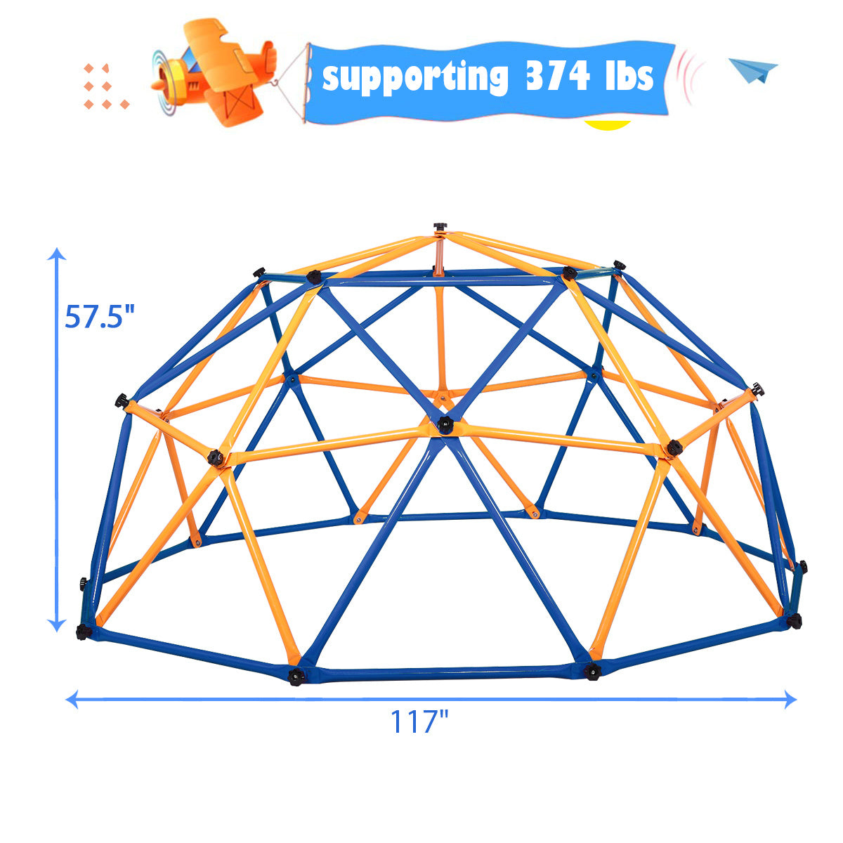 Children Dome Climber Playground Kids Swing Set Climbing Frame Backyard Gym Develop Confidence for Fun Indoor Outdoor XH