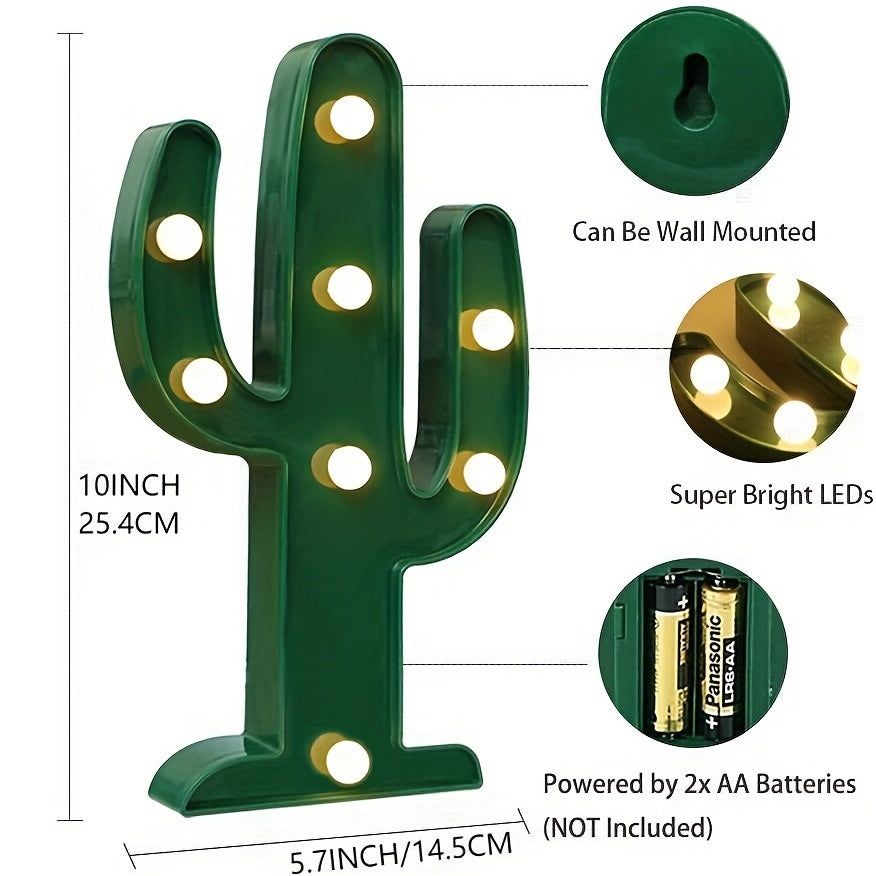 1pc, Cute LED Cactus Night Table Lamp for Home, Bedroom, Garden, Party, Cinco De Mayo, and Day of the Dead Decor