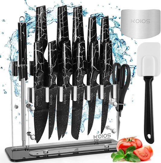 16-Piece Premium Stainless Steel Knife Set with Acrylic Stand