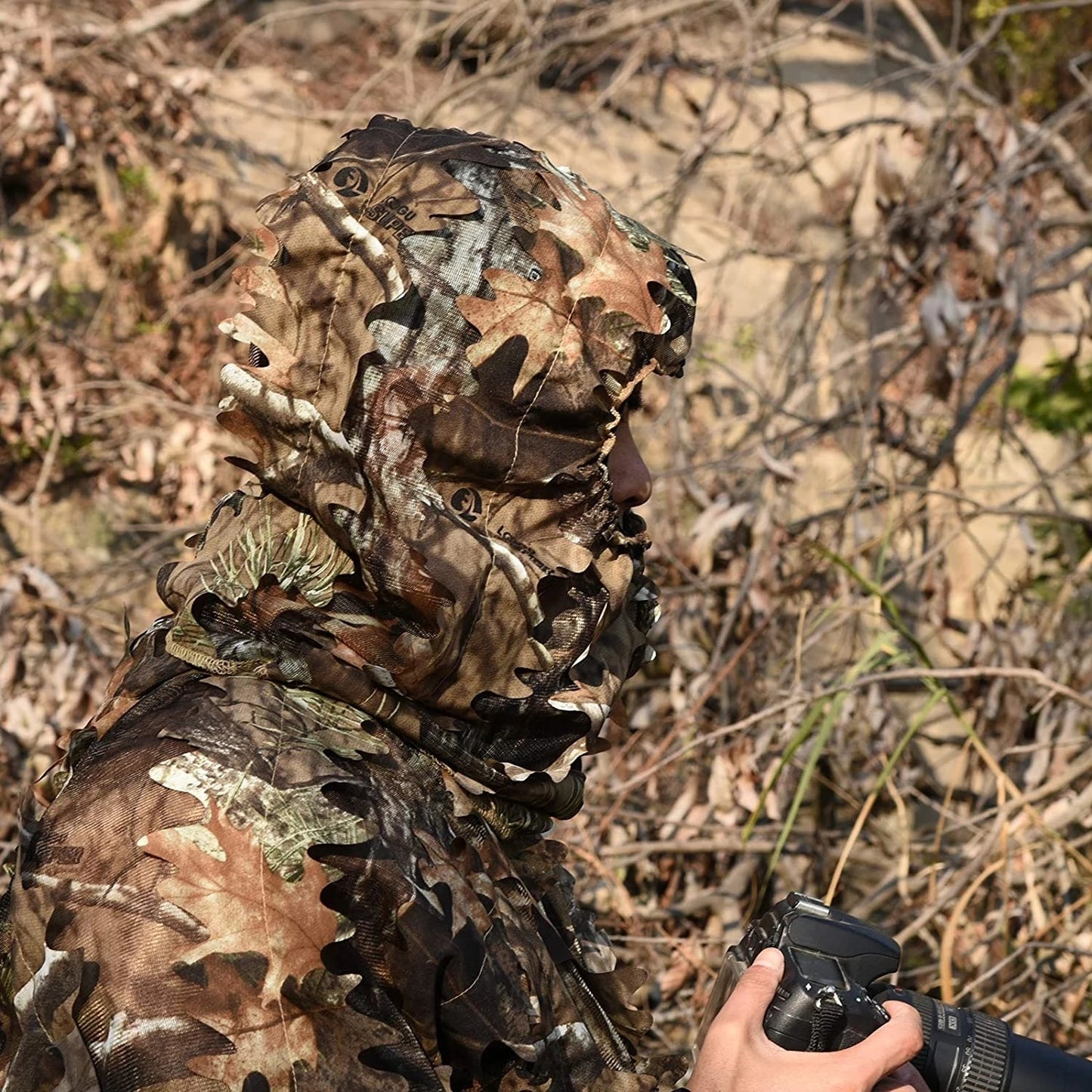 3D Leafy Ghillie Camouflage Face Mask: Ultimate Headwear for Outdoor Hunting and Tactical Activities