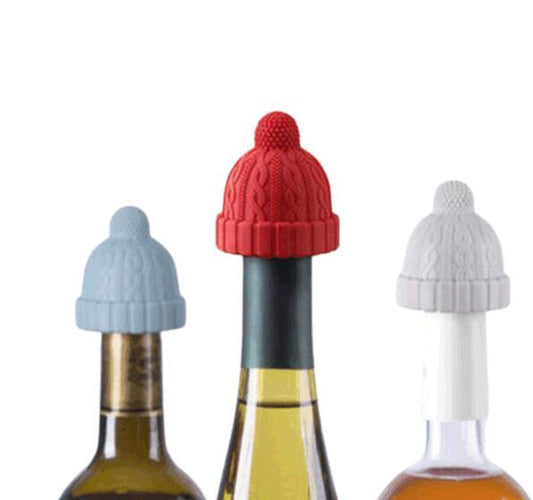 Beanie Cap Silicone Bottle Stopper Set of 3
