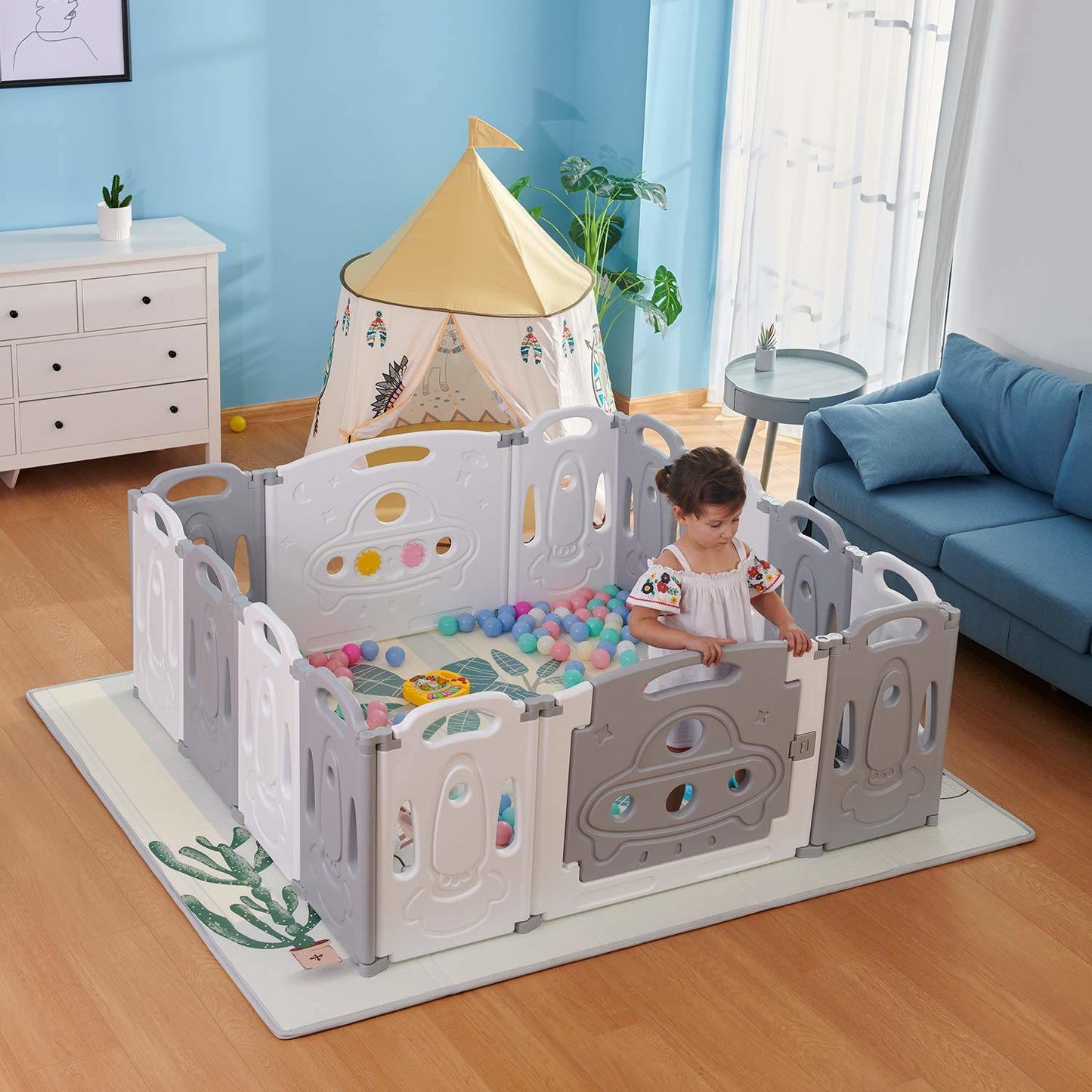 Foldable Baby playpen Baby Folding Play Pen Kids Activity Center Safety Play Yard Home Indoor Outdoor New Pen