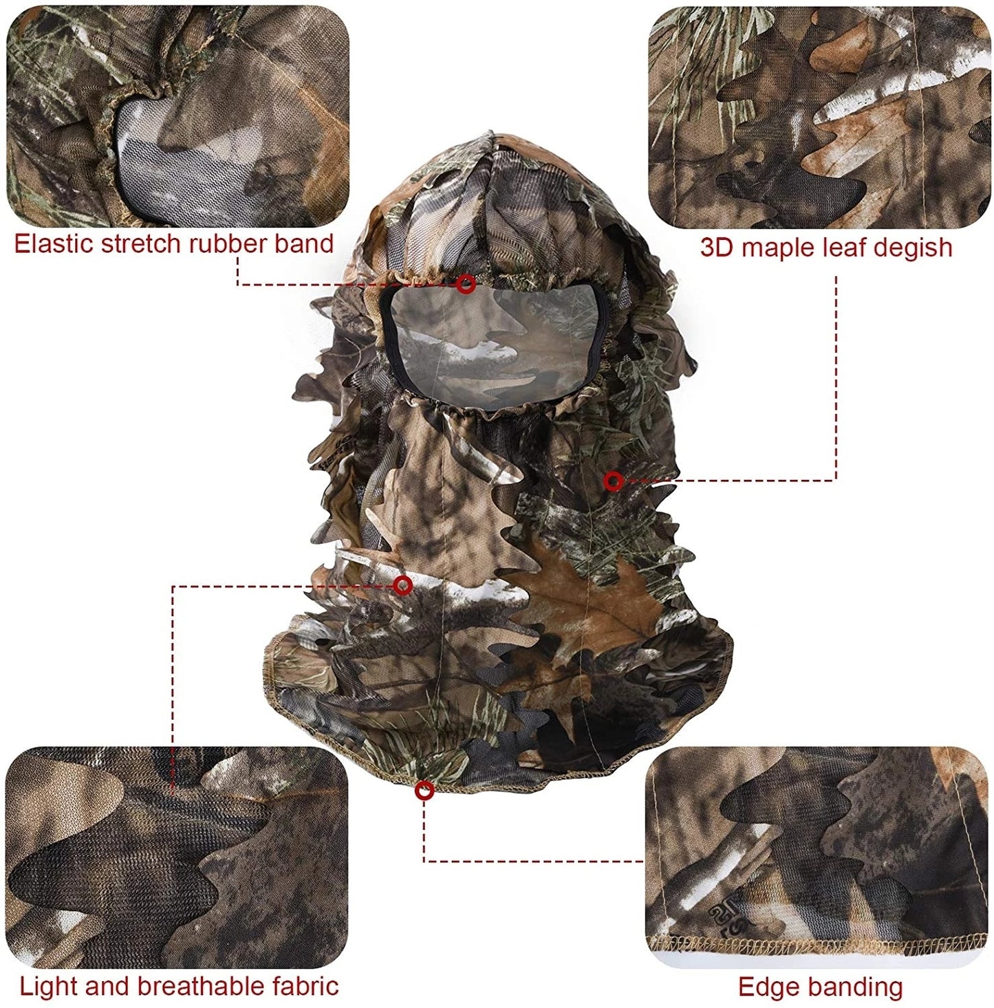 3D Leafy Ghillie Camouflage Face Mask: Ultimate Headwear for Outdoor Hunting and Tactical Activities