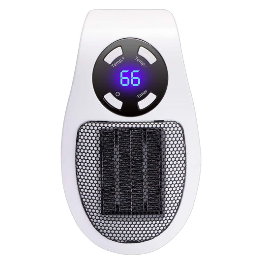 Programmable Space Heater; with Led Display Wall Outlet Electric Heater with Adjustable Thermostat and Timer for Home Office Indoor Use With Remote Control 500 Watt