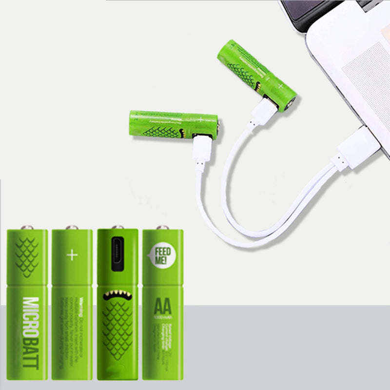 USB Rechargeable Batteries - Economical, Environment-Friendly, and Convenient 4-Pack AA or AAA