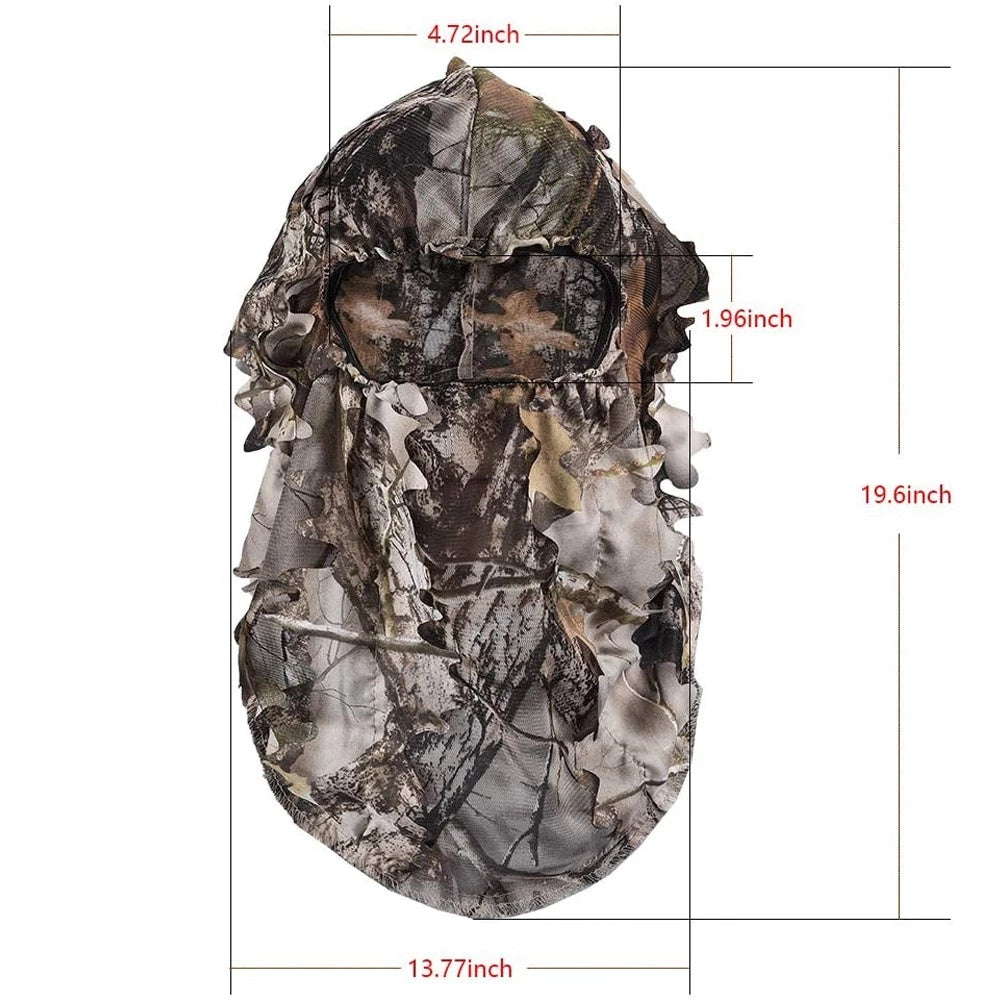 3D Leafy Ghillie Camouflage Face Mask: Ultimate Headwear for Outdoor Hunting and Tactical Activities