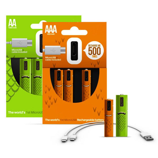USB Rechargeable Batteries - Economical, Environment-Friendly, and Convenient 4-Pack AA or AAA