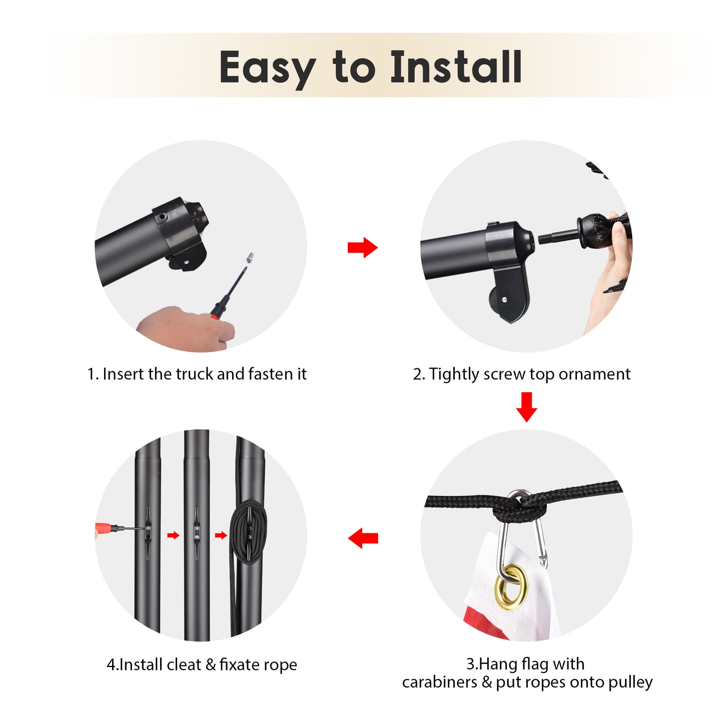 Flagpole Repair Parts Kit with Eagle