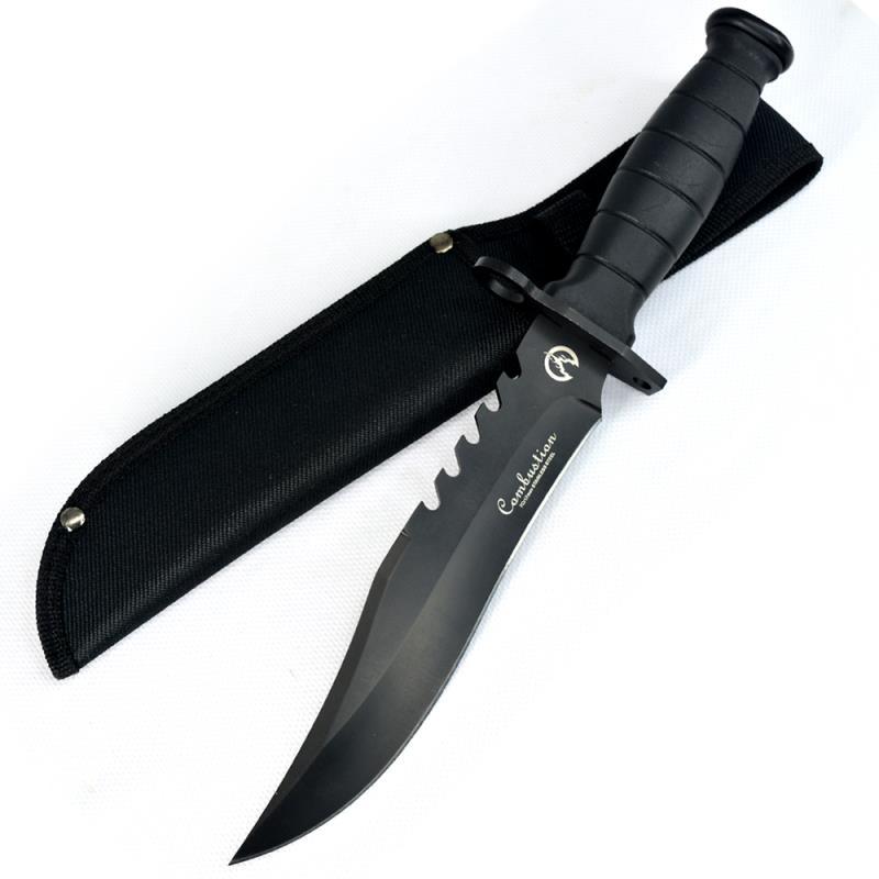 Heavy-Duty 12.2" Fixed Blade Knife with Nylon Sheath - High Carbon Stainless Steel for Outdoor, Camping, Hunting, Survival, Tactical, and EDC