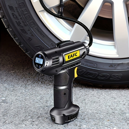 120W Portable Car Air Compressor: Convenient Wireless & Wired Handheld Pump with LED Light